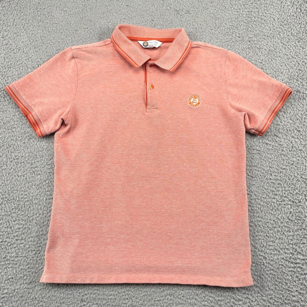 Roland Garros Polo Shirt Mens Medium Orange French Open Official Product Cotton
